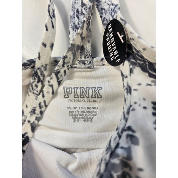 NWT XS Victoria's Secret PINK snakeskin built in bra body shaping tank exotic ^ - Picture 5 of 7
